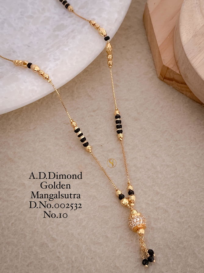 15 AD Diamond Daily Wear Golden Mangalsutra Wholesale Price In Surat
